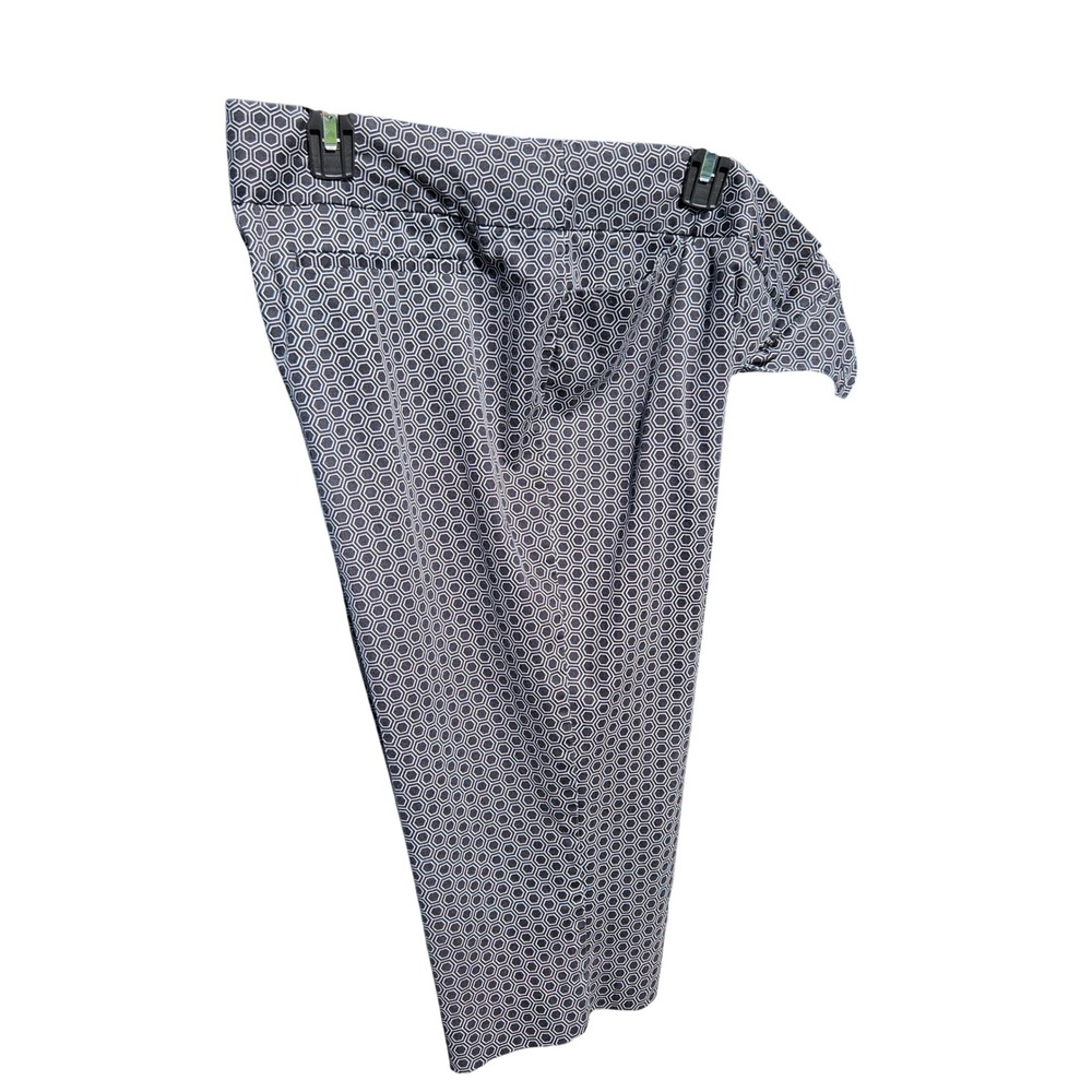 Worthington Women 12 Modern Fit Geometric Honeycomb Print Cropped Dress Pants‎